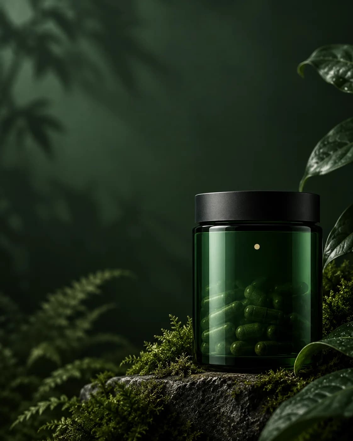 Seed Daily Synbiotic in a dark botanical setting